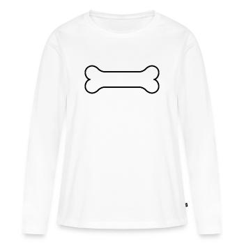Os de chien - T-shirt manches longues Premium bio Femme - blanc - Devant - Julia (174cm)