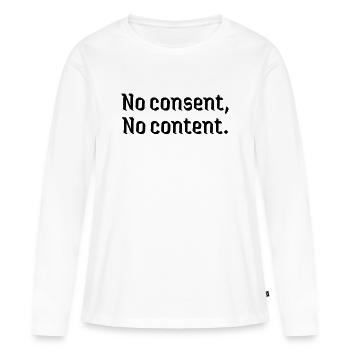Deepfakes sans consentement, aucun contenu n’est affecté - T-shirt manches longues Premium bio Femme - blanc - Devant - Julia (174cm)