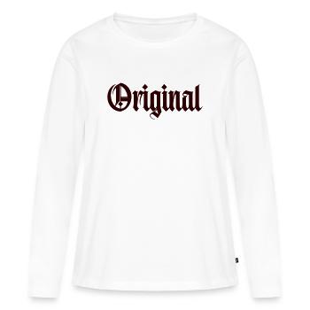 original- - Frauen Premium Bio Langarmshirt - Weiß - Vorne - Julia (174cm)