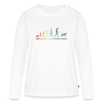 Evolution Schäferhund Besitzer - Frauen Premium Bio Langarmshirt - Weiß - Vorne - Julia (174cm)