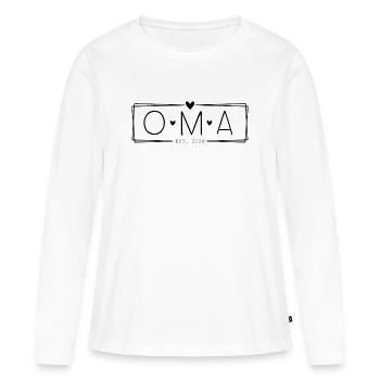 Oma Großmutter 2026 - Frauen Premium Bio Langarmshirt - Weiß - Vorne - Julia (174cm)