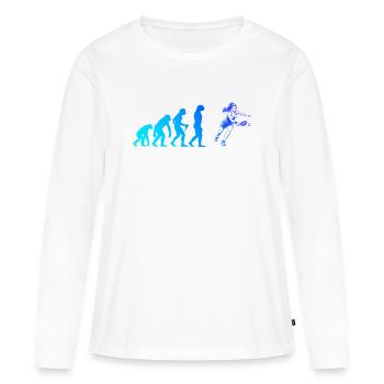 Pickleball athlete motif around pickleball tournament - Women's Premium Organic Long Sleeve Shirt - white - Front - Julia (174cm)