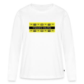 VIDEO-CLUB / VHS - V2000  - T-shirt manches longues Premium bio Femme - blanc - Devant - Julia (174cm)