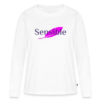 empfindlich - Frauen Premium Bio Langarmshirt - Weiß - Vorne - Julia (174cm)