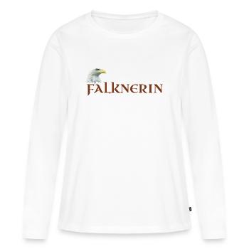 Falknerin, Adlerkopf, Weißkopfseeadler Falknerei - Frauen Premium Bio Langarmshirt - Weiß - Vorne - Julia (174cm)
