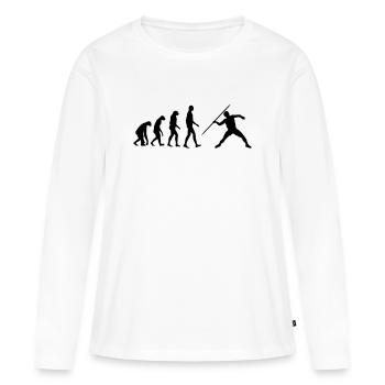 Lancer de Disque / Poids / Javelot / Marteau - T-shirt manches longues Premium bio Femme - blanc - Devant - Julia (174cm)