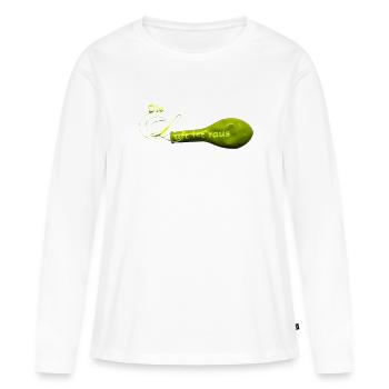 Die Luft ist raus.... - Frauen Premium Bio Langarmshirt - Weiß - Vorne - Julia (174cm)