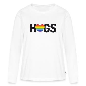 Câlins LGBT - T-shirt manches longues Premium bio Femme - blanc - Devant - Julia (174cm)
