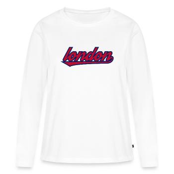 London Script Retro Unterstrich - Frauen Premium Bio Langarmshirt - Weiß - Vorne - Julia (174cm)