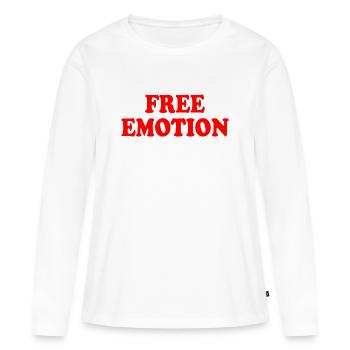Free emotion - T-shirt manches longues Premium bio Femme - blanc - Devant - Julia (174cm)