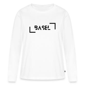 Noir de Bâle - T-shirt manches longues Premium bio Femme - blanc - Devant - Julia (174cm)