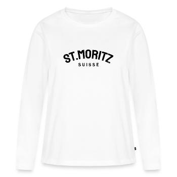 St. Moritz - Suisse - Switzerland - Swiss - Women's Premium Organic Long Sleeve Shirt - white - Front - Julia (174cm)
