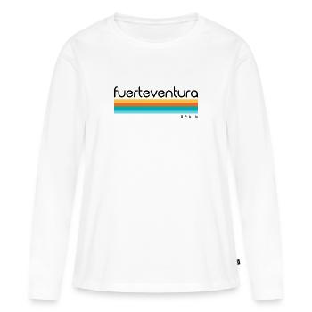 Fuerteventura - Espagne - Espagne - Espagne - Îles Canaries - T-shirt manches longues Premium bio Femme - blanc - Devant - Julia (174cm)