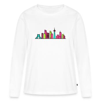 Skyline de la ville de Téhéran Tour Azadi Art moderne - T-shirt manches longues Premium bio Femme - blanc - Devant - Julia (174cm)