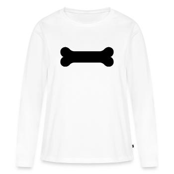 Os de chien - T-shirt manches longues Premium bio Femme - blanc - Devant - Julia (174cm)
