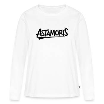Astamoris. Chemises en dialecte anvers - T-shirt manches longues Premium bio Femme - blanc - Devant - Julia (174cm)