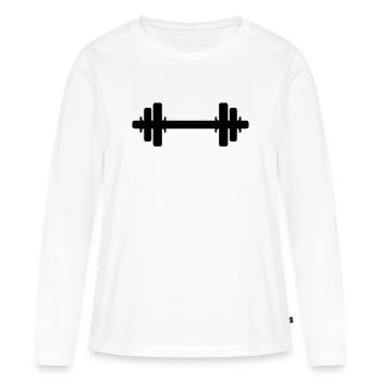 Haltère - T-shirt manches longues Premium bio Femme - blanc - Devant - Julia (174cm)