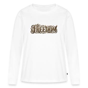 Freedom Ornate Flourish - Women's Premium Organic Long Sleeve Shirt - white - Front - Julia (174cm)
