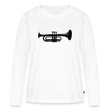 Trompete - Frauen Premium Bio Langarmshirt - Weiß - Vorne - Julia (174cm)