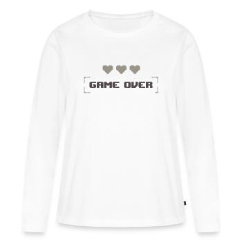 Game Over - Spiel vorbei - Frauen Premium Bio Langarmshirt - Weiß - Vorne - Julia (174cm)