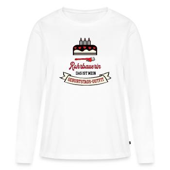 Geburtstag Rohrbauerin Rohrbauer Frau Handwerkerin - Frauen Premium Bio Langarmshirt - Weiß - Vorne - Julia (174cm)