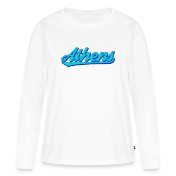 Athens Retro Script - Frauen Premium Bio Langarmshirt - Weiß - Vorne - Julia (174cm)