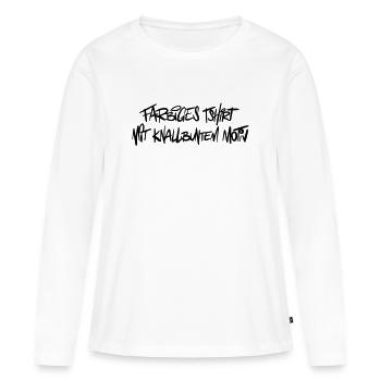 Chemise colorée humour disant - T-shirt manches longues Premium bio Femme - blanc - Devant - Julia (174cm)