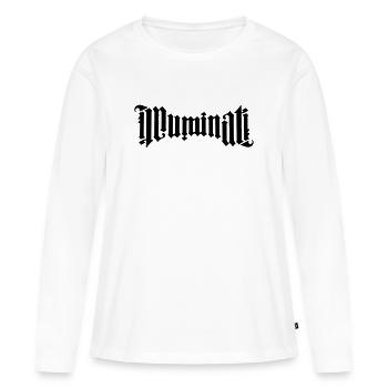 Ambigram Illuminati - T-shirt manches longues Premium bio Femme - blanc - Devant - Julia (174cm)