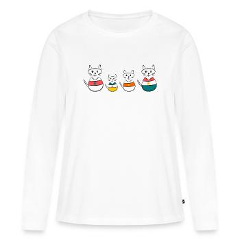 anniversaire. anniversaire décennie. humour. drôle - T-shirt manches longues Premium bio Femme - blanc - Devant - Julia (174cm)
