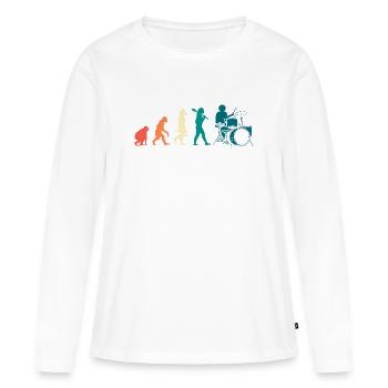 Drummer Drum Drumsticks - Women's Premium Organic Long Sleeve Shirt - white - Front - Julia (174cm)