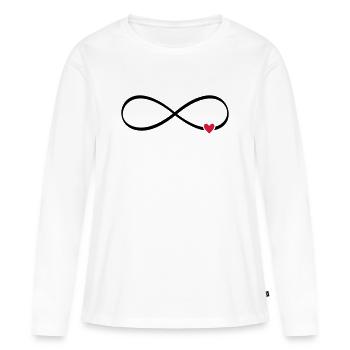 Signe infini amour coeur infini - T-shirt manches longues Premium bio Femme - blanc - Devant - Julia (174cm)