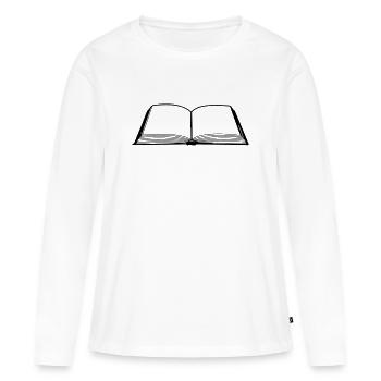 Buch leeren - Frauen Premium Bio Langarmshirt - Weiß - Vorne - Julia (174cm)