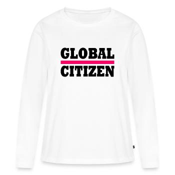 global citizen - T-shirt manches longues Premium bio Femme - blanc - Devant - Julia (174cm)