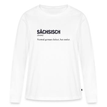 SAXON Saxe - T-shirt manches longues Premium bio Femme - blanc - Devant - Julia (174cm)
