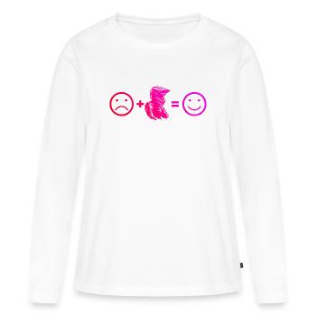 Motif motocross avec valeur de reconnaissance - T-shirt manches longues Premium bio Femme - blanc - Devant - Julia (174cm)
