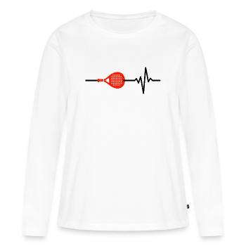 Le padel, c’est ma vie, mon cœur, mon cœur, mon amateur de cour - T-shirt manches longues Premium bio Femme - blanc - Devant - Julia (174cm)