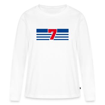 Numéro 7 France  - T-shirt manches longues Premium bio Femme - blanc - Devant - Julia (174cm)