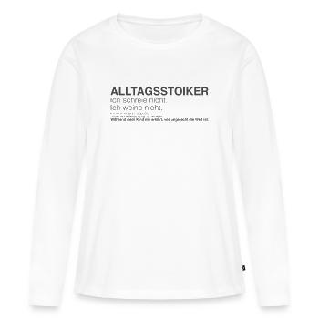 Elternteil und Alltagsstoiker  - Frauen Premium Bio Langarmshirt - Weiß - Vorne - Julia (174cm)