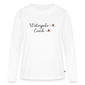 Entraîneur de water-polo avec un cœur - T-shirt manches longues Premium bio Femme - blanc - Devant - Julia (174cm)