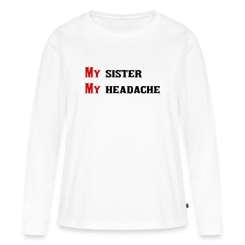 Ma sœur jolie citation - T-shirt manches longues Premium bio Femme - blanc - Devant - Julia (174cm)