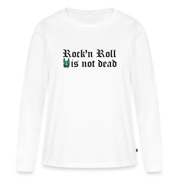 Le Rock'n Roll n'est pas mort - personnalisable - T-shirt manches longues Premium bio Femme - blanc - Devant - Julia (174cm)
