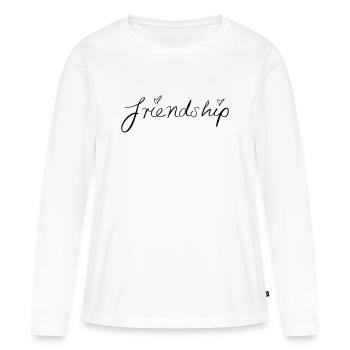 amitié - T-shirt manches longues Premium bio Femme - blanc - Devant - Julia (174cm)
