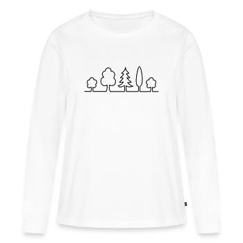 arbre - T-shirt manches longues Premium bio Femme - blanc - Devant - Julia (174cm)