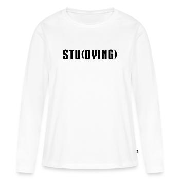 Étudier la mort - T-shirt manches longues Premium bio Femme - blanc - Devant - Julia (174cm)