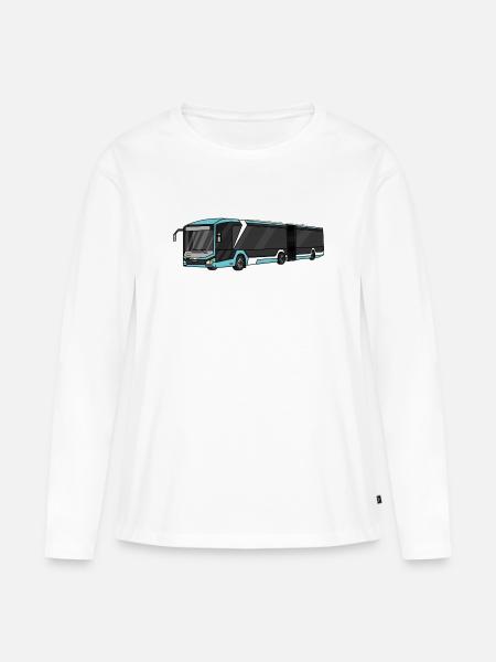Bus, Schulbus, Busfahrer - Frauen Premium Bio Langarmshirt - Weiß