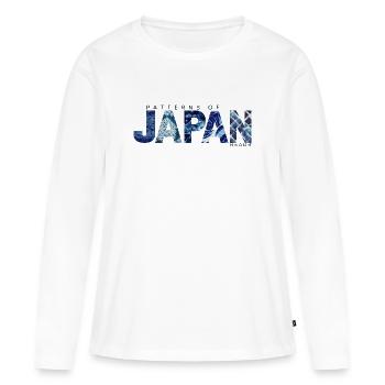 Motifs du Japon - Motifs japonais - Tradition - T-shirt manches longues Premium bio Femme - blanc - Devant - Julia (174cm)