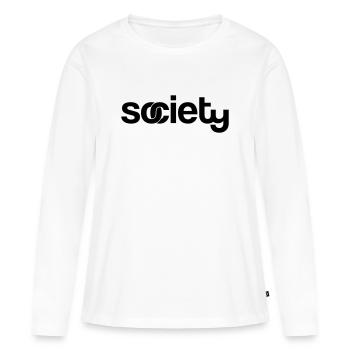 société - T-shirt manches longues Premium bio Femme - blanc - Devant - Julia (174cm)