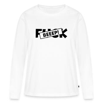 Bip de censure : Son de merde - T-shirt manches longues Premium bio Femme - blanc - Devant - Julia (174cm)