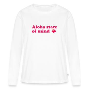 Aloha state of mind - Hawaii - Island - USA - Flower - Women's Premium Organic Long Sleeve Shirt - white - Front - Julia (174cm)