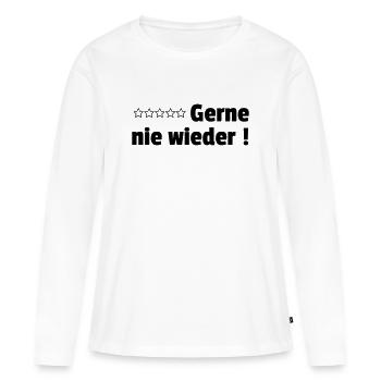 Gerne nie wieder - Frauen Premium Bio Langarmshirt - Weiß - Vorne - Julia (174cm)